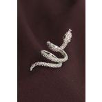 HomeStore Ayarlanabilir Silver Renk Zirkon Taşlı Yılan Yüzük