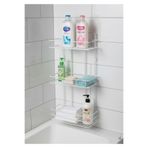 HomeTarz 3 Katlı Banyo Rafı - Termo Plastik Kaplama Metal Şampuanlık - Üç Raflı