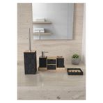 HomeTarz Akrilik Bambu Banyo Seti - Çekmeceli Standlı 5 Parça Banyo Takımı