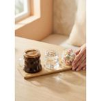 Hometarz Bubble Cam Kahve Fincan Seti - 6 Kişilik 24 Parça, 80 ml - Bambu