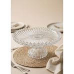 Hometarz Cam Kek Pasta Standı - Ayaklı Sunum Tabağı 30 cm - Pasta Tabağı - Şeffaf