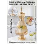 Hometarz Cam Sebil - Yağlık, Şerbetlik, Sürahi - 6 Litre, 50 Cm-5 - Amber - 6 lt