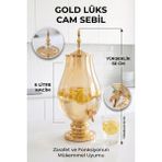 Hometarz Cam Sebil - Yağlık, Şerbetlik, Sürahi - 6 Litre, 50 Cm-6 - Amber - 6 lt