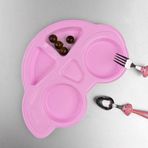 Hometarz Plastik Mama Tabağı 4 Bölmeli Pratik Bebek Yemek Tabağı Çocuk Kahvaltı Tabağı BPA İçermez Pembe