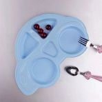 HomeTarz Plastik Mama Tabağı 4 Bölmeli Pratik Bebek Yemek Tabağı Çocuk Kahvaltı Tabağı BPA İçermez
