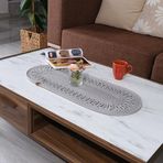 HomeTurko Jüt Dekoratif Runner - Bohem Masa Örtüsü, Sehpa Örtüsü, Amerikan Servis, 30x70CM, Doğal ve Modern Tasarım (Gri)