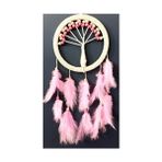 Homevia Pembe Kuş Tüylü Hayat Ağacı Düş Kapanı Dream Catcher Duvar Süsü