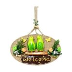 Homevia Yeşil Kuşlu Welcome Yazılı El Yapımı Kapı Süsü