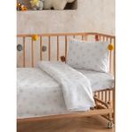 Homewell %100 Doğal Anadolu Pamuğu Hipoalerjenik Terletmeyen Bebek Nevresim Takımı Diamond - Beyaz - Gri - 100 x 150 cm