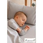 Homewell %100 Doğal Anadolu Pamuğu Hipoalerjenik Terletmeyen Bebek Nevresim Takımı Gri Puantiyeli - 100 x 150 cm