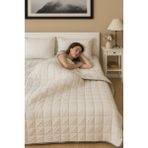 Homewell %100 Saf Ingiliz Yünü Hipoalerjenik Özellikli Yıkanabilir Çift Kişilik Yorgan Krem - 195 x 215 cm