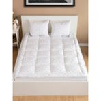 Homewell Saf Bambu Hipoalerjenik Tek Kişilik Yatak Pedi Topper Diamond Elmas Desen - 100 x 200 cm - Beyaz - Gri