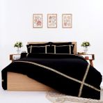 Homewell Versay Brown Leo Özel Tasarım Nevresim Takımı Çift Kişilik Siyah & Kahve Leopar - 200 x 220 cm - Altın