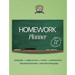 Homework Planner: Track, plan, stay organized and motivated throughout the 2025 academic year – Green Cover Logbook suitable for middle-school, high-school & college students