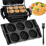 Homgaty Tefal OptiGrill XL, 4'ü 1 arada XL, 2'si 1 arada XL, Elite XL, Plus + XL, Elite Plus XL ile uyumlu, waffle ve silikon mutfak fırçası, Belçika waffle için aksesuar