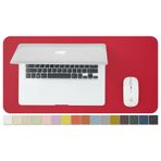 HOMIEAZICOZI Kompakt Deri Masa Matı - Ofis ve Ev için Küçük Kaymaz PU Masa Pedi - Masa Düzenleme ve Aksesuarları - Büyük Mouse Pad ve Masaların Üstündeki Küçük Masa Paspasları için İdeal (Gül Kırmızısı, 59,6 cm x