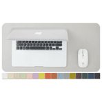 HOMIEAZICOZI Kompakt Deri Masa Matı - Ofis ve Ev için Küçük Kaymaz PU Masa Pedi - Masa Düzenleme ve Aksesuarları - Büyük Mouse Pad ve Masaların Üstündeki Küçük Masa Paspasları için İdeal (Gümüş, 59,6 cm x 30 cm)