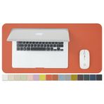 HOMIEAZICOZI Kompakt Deri Masa Matı - Ofis ve Ev için Küçük Kaymaz PU Masa Pedi - Masa Düzenleme ve Aksesuarları - Büyük Mouse Pad ve Masaların Üstündeki Küçük Masa Paspasları için İdeal (Turuncu, 59,6 cm x 30 cm)