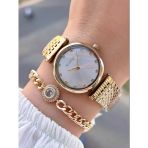 Homies Çelik Kordon 2 Yıl Garantili 30 Mt Suya Dayanıklı Kadın Kol Saati+Bileklik HM.B24513S.3