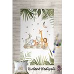 Homiko Safari Desenli Çocuk ve Bebek Odası Dekoratif Halı TLH-041