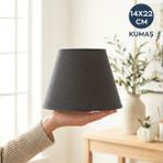 Homing 22 cm Kumaş Abajur Başlığı - Antrasit