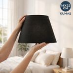 Homing 22 cm Kumaş Abajur Başlığı - Siyah