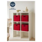 Homing 4 Adet Narçiçeği Rengi Çok Amaçlı Keçe Organizer Dolap İçi Düzenleyici Sepet Seti 30x30 Cm