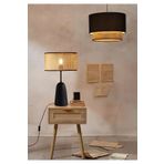 HOMİNG Homing Hazeran Rattan Metal Abajur ve Çift Katlı Sarkıt Seti
