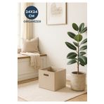 Homing Krem Çok Amaçlı Keçe Organizer Sepet Dolap İçi Düzenleyici -Tekli // 24 X 24 Cm