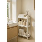 HOMİNG Slim 3 Katlı Tekerlekli Çok Amaçlı Banyo & Mutfak Düzenleyici Raf