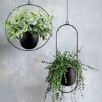 Homing Tasarım Askılı Metal Çiçeklik Saksılık Siyah 2'li Set Modern Minimalist Şekil