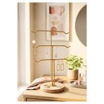 HOMİNG Volera Eskitme Gold Modern Küpe Kolye Yüzük Takı Standı 242133