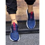 Homiro Bağcıklı Triko Unisex Spor Ayakkabı-Lacivert-Beyaz-Kırmızı - Lacivert - Beyaz - Kırmızı