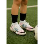 Homiro Vinnex Çocuk Spor Krampon Ayakkabı Beyaz-Altın Bağcıklı Düz Taban İmitasyon Deri Erkek - Beyaz - Altın
