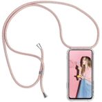 HomiTunky Xiaomi 17 Ultra Omuz Askısı için Bisiklet Yaka Cep Telefonu Kılıfı - Kolye/Boyun Kordonu, Pratik Şık Şeffaf Silikon TPU Esnek Darbeye Dayanıklı Koruyucu Kapak, Pembe Altın