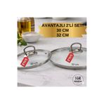 HOMIVA HOME CAM TENCERE KAPAĞI 2'Lİ AVANTAJ SET 30CM VE 32 CM- her marka ve model tencerelerle uyumlu cam kapak