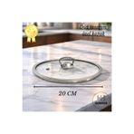 HOMIVA HOME DÜZ CAM TENCERE KAPAĞI-20 CM-Tüm marka ve model tencerelerle uyumlu cam kapak