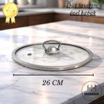 Homiva Home Homıva Home Düz Tencere Kapağı-26 cm Cam Kapak-Tüm Marka ve Model Tencerelerle Uyumlu
