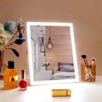 HOMIYO Işıklı Makyaj Aynası, 10"X12" Hollywood Işıklı Makyaj Aynası, 3 Renkli Işık, Makyaj Masası, Yatak Odası, Giyinme Odası için Işıklı Ayna, 360° Döndürme, Dokunmatik Kontrol (Beyaz)