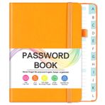 Homlive Alfabetik Sekmeli Şifre Defteri, Renkli Sayfalar ile Şifre Kalecisi, Bilgisayar ve Web Sitesi Girişleri için Şifre Defter Düzenleyici, Ev ve İş Hediyeleri, 4.4'' x 5.8'', Sarı