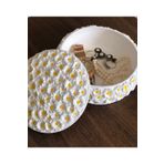 Hommark Papatyalı takı kutusu,mum kutusu 15.5X5.5, dekoratif kapaklı kutu, papatya desenli saksı,hediyelik
