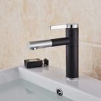 HommomH YHSGY Beyaz Boyama Banyo Lavabo Bataryası Tek Saplı Döner Lavabo Lavabo Sıcak ve Soğuk Su Mikser Musluk