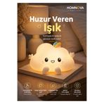 Homnova Dokunmatik Renk Değiştiren Bulut Gece Lambası Şarjlı Silikon