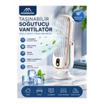 Homnova Şarjlı Şık Masaüstü Vantilatör USB Mini Fan 5 Kademeli Hız Ayarlı Sessiz Taşınabilir Ofis Ev Kamp Fanı