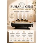 Homnova Titanic Gemi Hava Nemlendirici Aromaterapi Difüzör 7 Renk LED Gece Lambası 2 Buhar Modu Sessiz Çalışma USB Masaüstü