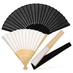 Homoyoyo 4 Adet Eski Yelpaze Bambu Fanı Japon Ipek Hayranları Retro Katlanır Yelpaze Tarzı Hayran Dans Hayranlar Dans Eden Hayranlar Kağıt El Fanı Fan El Klasik Ahşap El Sanatları Adam