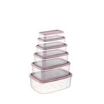 Homprime 6 Lı Dikdörtgen Sweet Şeffaf Saklama Kabı Seti 300 ml-500 ml 800 ml 1200 ml 1900 ml 2900 ml