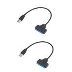 HOMSFOU 2 Adet saatleri bilgisayar adaptörü harddisk bakır hard disk USB 3.0 adaptör kablosu USB dönüştürücü siyah adaptör sabit sürücü veri hattı sabit sürücü kablosu Basit HDD kablosu