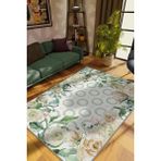 Homshtag Büyük Hayaller Çiçek Desenli Salon Halısı Yeşil Renkli Oturma Odası Halısı Dekoratif Halı - 100 x 150 cm