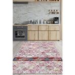 Homshtag Daha İyi Bir Yer Çok Renkli Mutfak Halısı Geometrik Yazılı Mutfak Temalı Çiçekli Halı